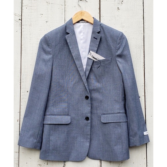 Calvin Klein Blue Blazer Jacket Youth Boy's Size 16RSlim Fit NEW